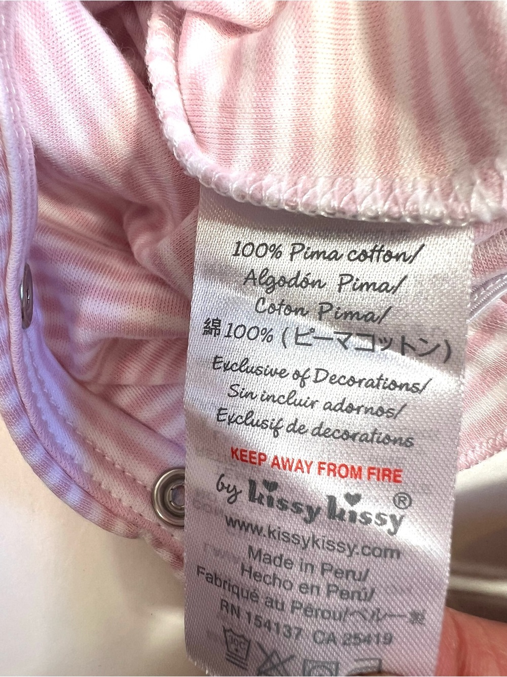 Kissy Kissy Simple Stripes Pink Playsuit Size 3-6 Months - Picture 5 of 6